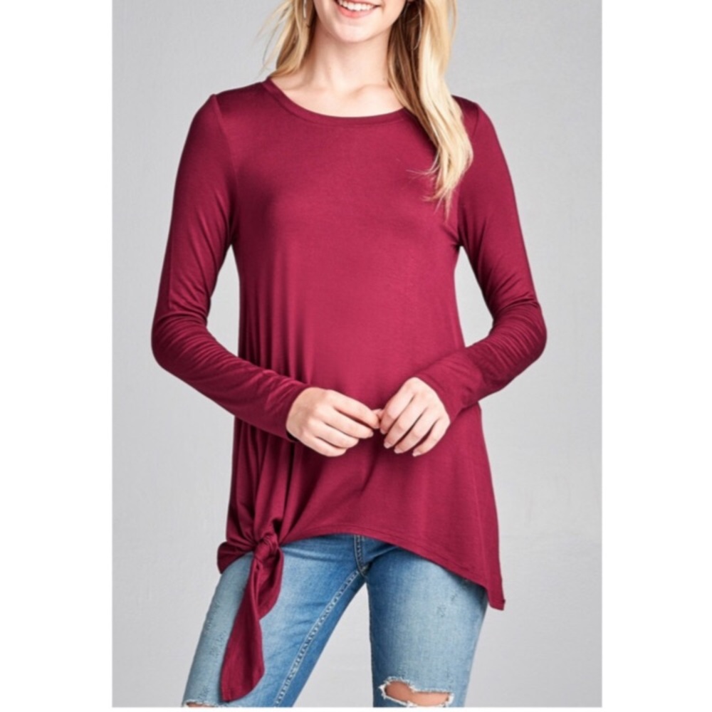 Side knot, long sleeve shirt